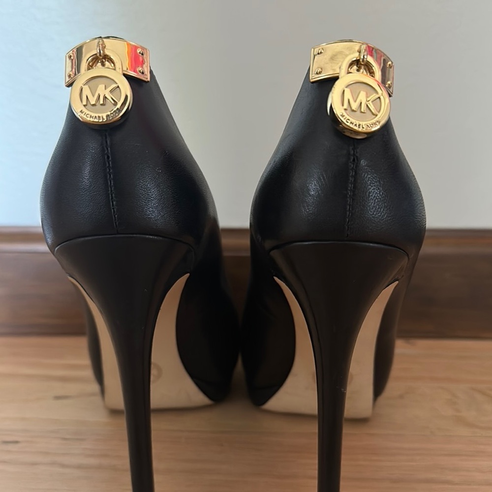 Michael Kors Black and Gold Stiletto Heels